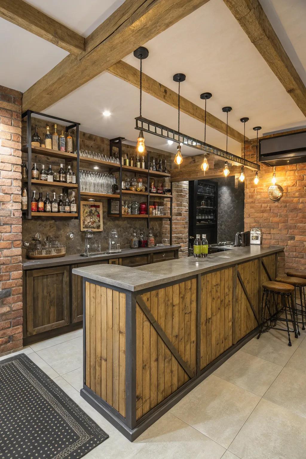 A raw industrial theme adds character and appeal.