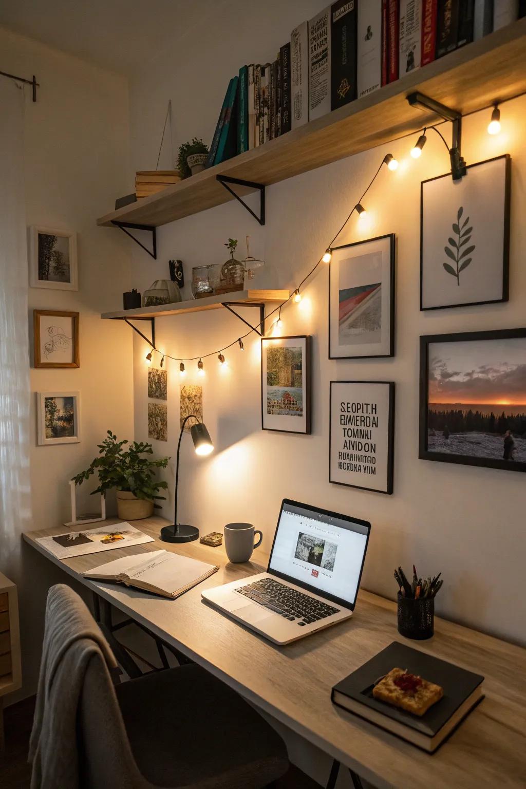 Atmospheric illumination sets the mood and highlights design elements.