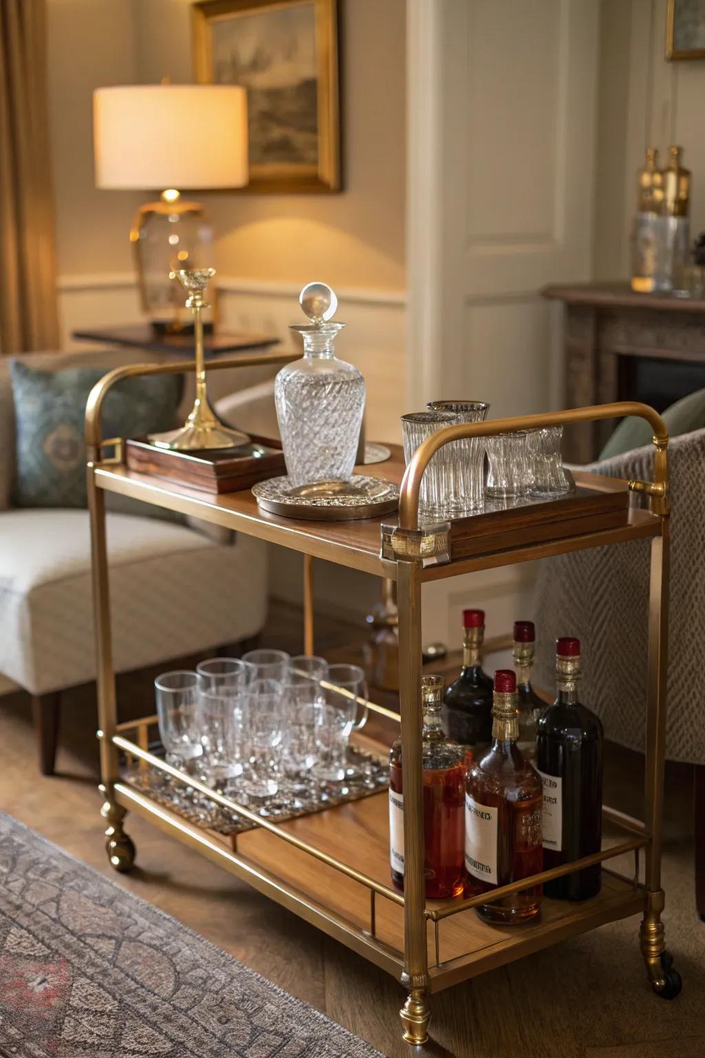 A carefully selected bar is central to any home speakeasy.