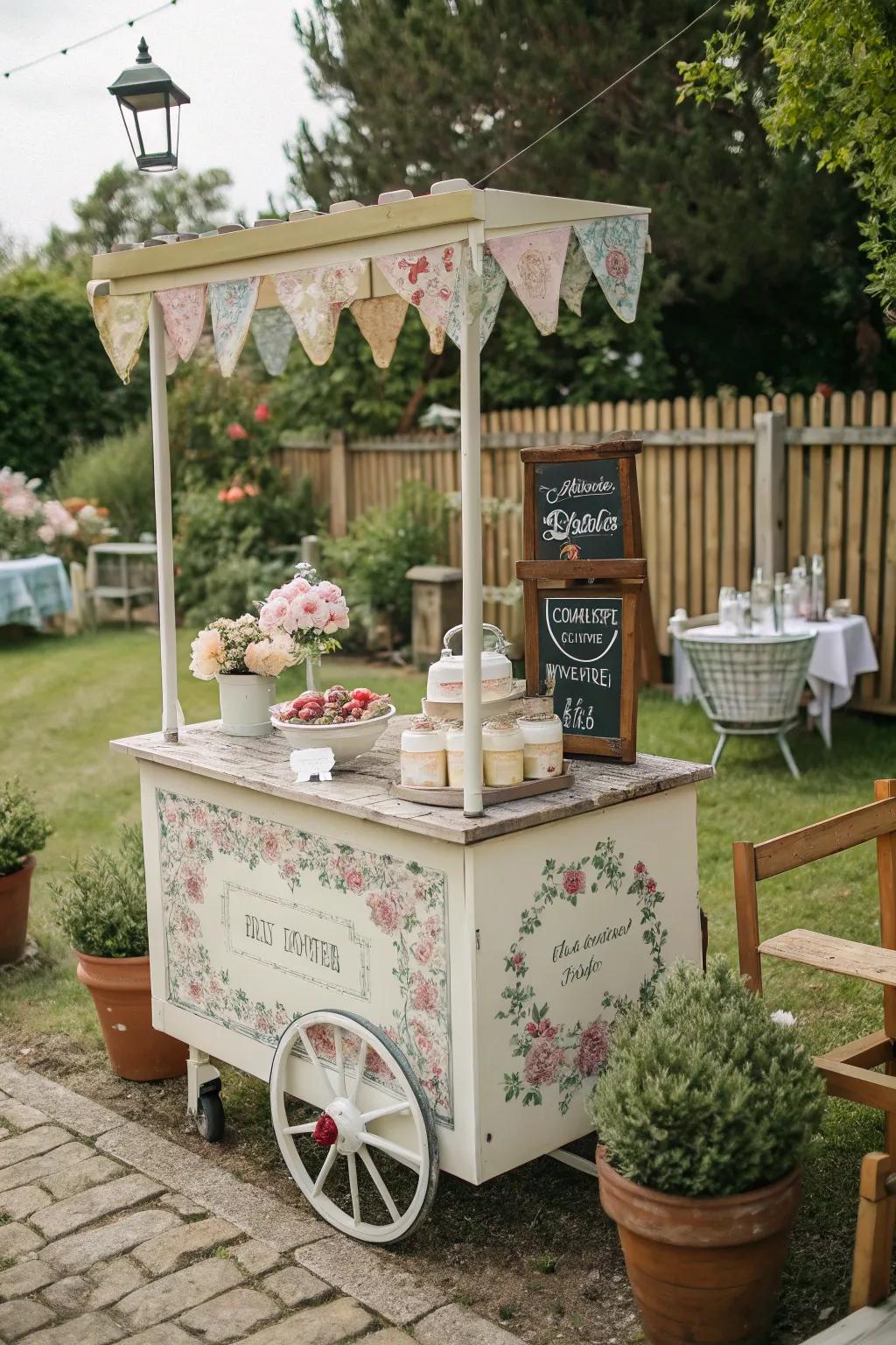 A vintage cart brings charm and sentimentality.