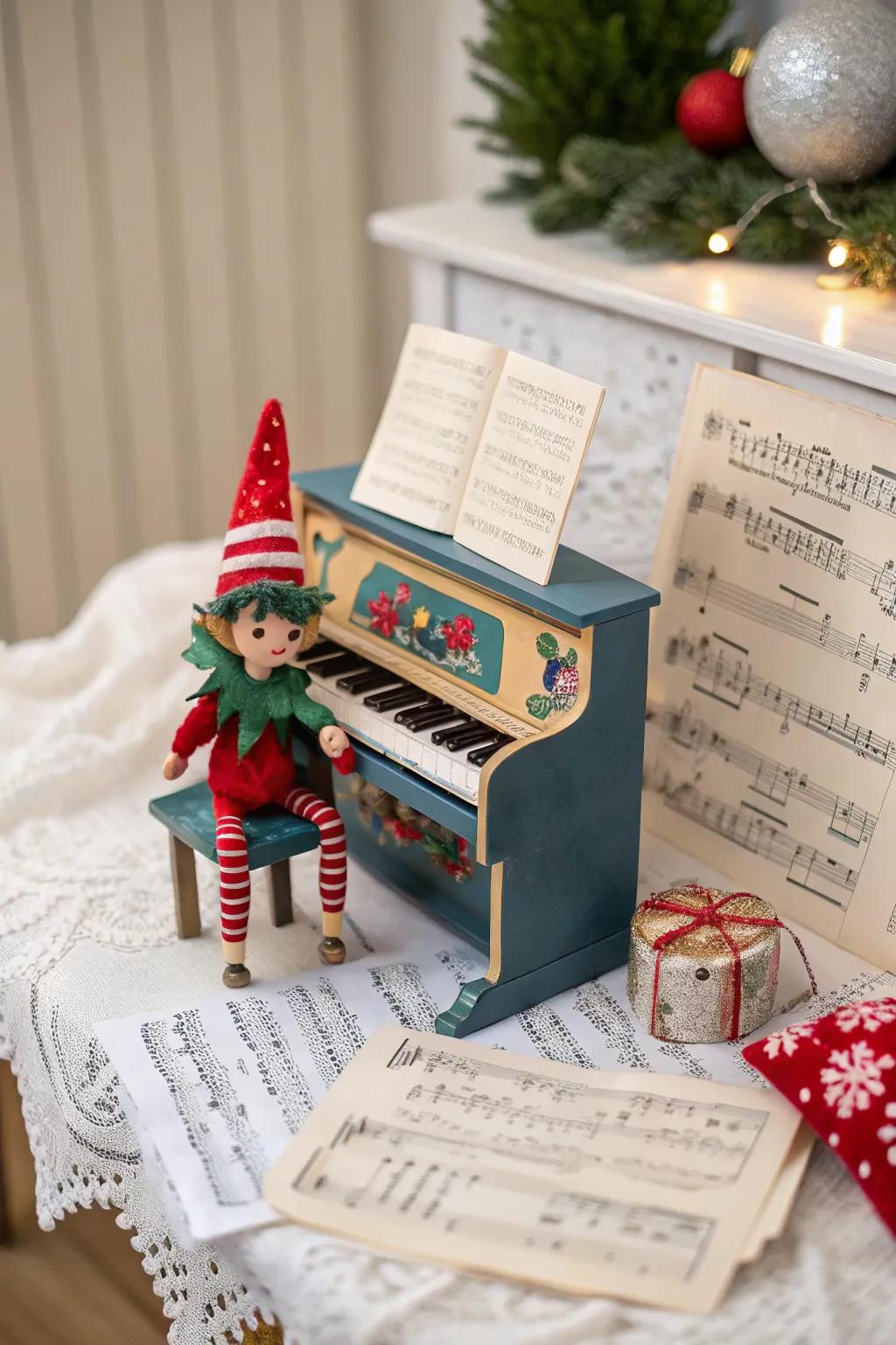A sprite brings music to the season with a sweet serenade.