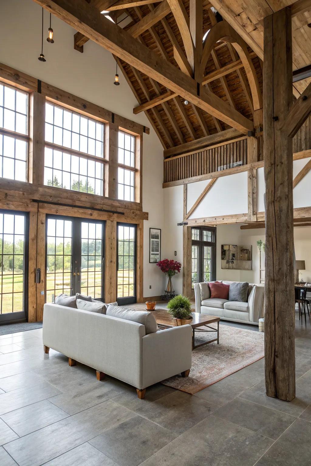 Mixing styles makes for a cool and catchy barndominium interior.