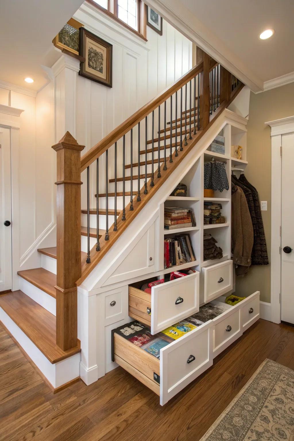 Integrated stowage solutions enhance space in smaller houses.