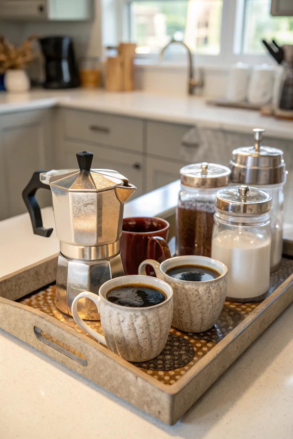 A specific coffee station transforms morning routines into a delight.