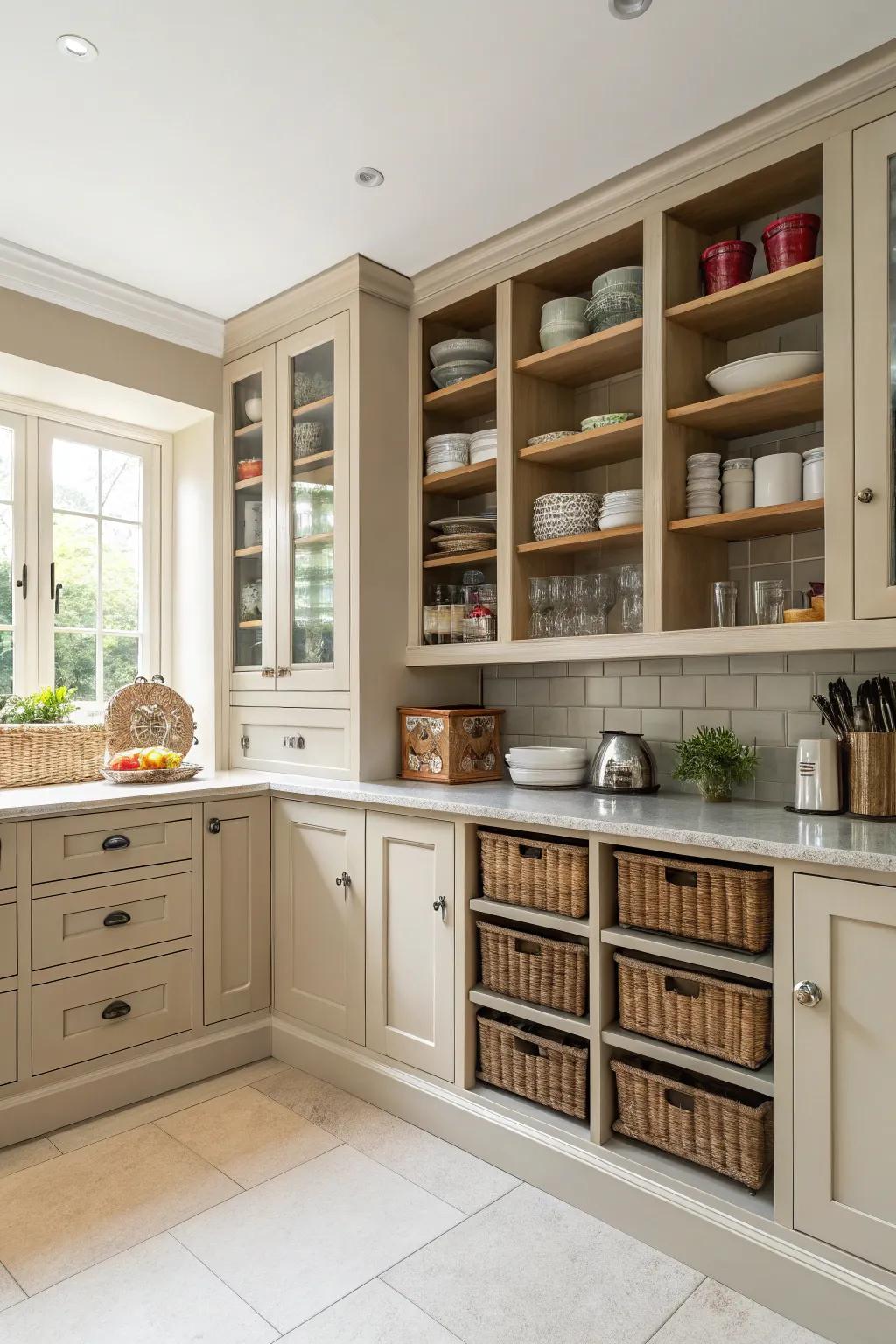 Clever organizing solutions ensure your kitchen is tidy and efficient.