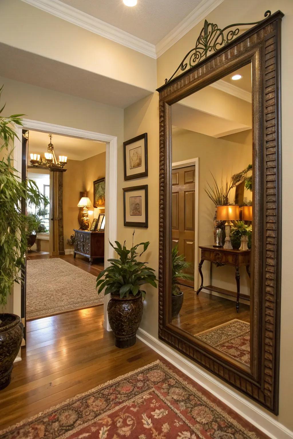 A welcoming entranceway reflector cultivates a grand initial impression.