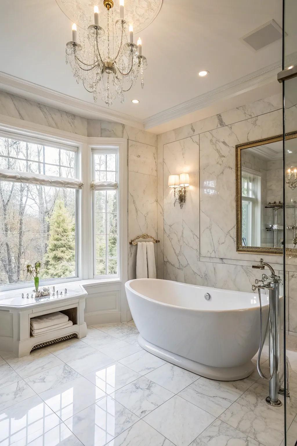 Unite a freestanding tub with your shower area for the highest level of luxury.