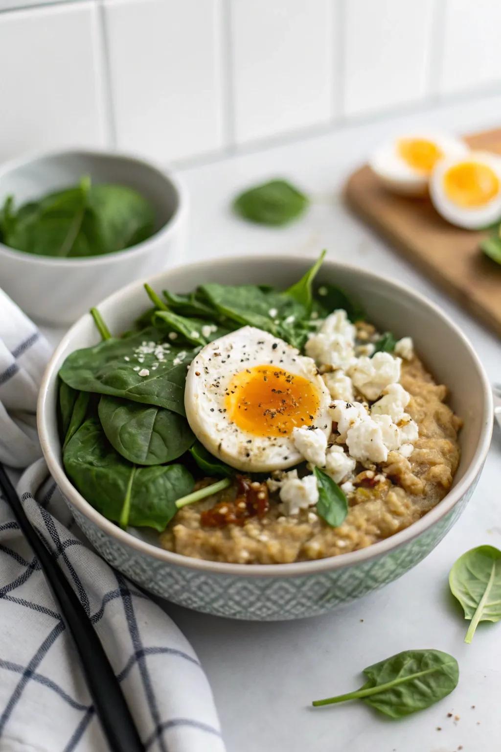 Savory oatmeal, a surprising yet delicious late-night option.
