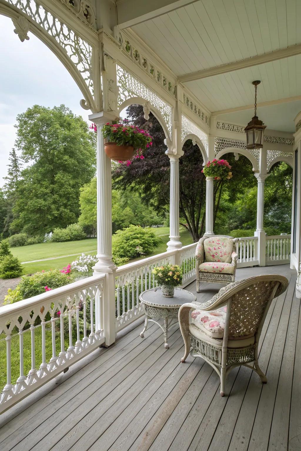 Elegant edging and shapes elevate this traditional deck design.