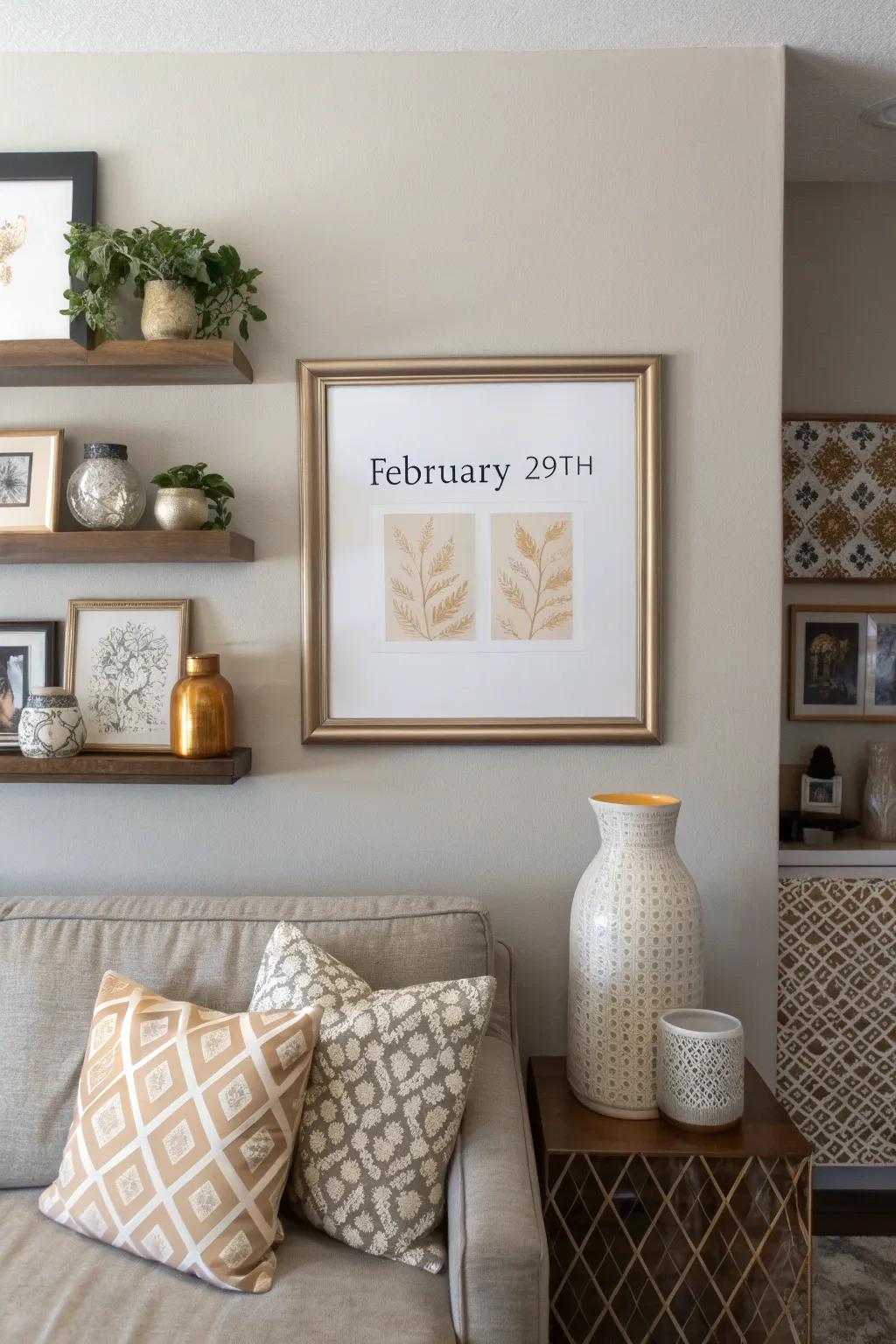 February 29th wall art commemorates the infrequency of the date.