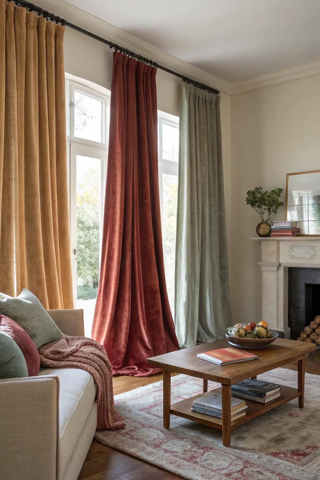 Enhanced visual appeal and comfort in your living room can be achieved by using textured materials.