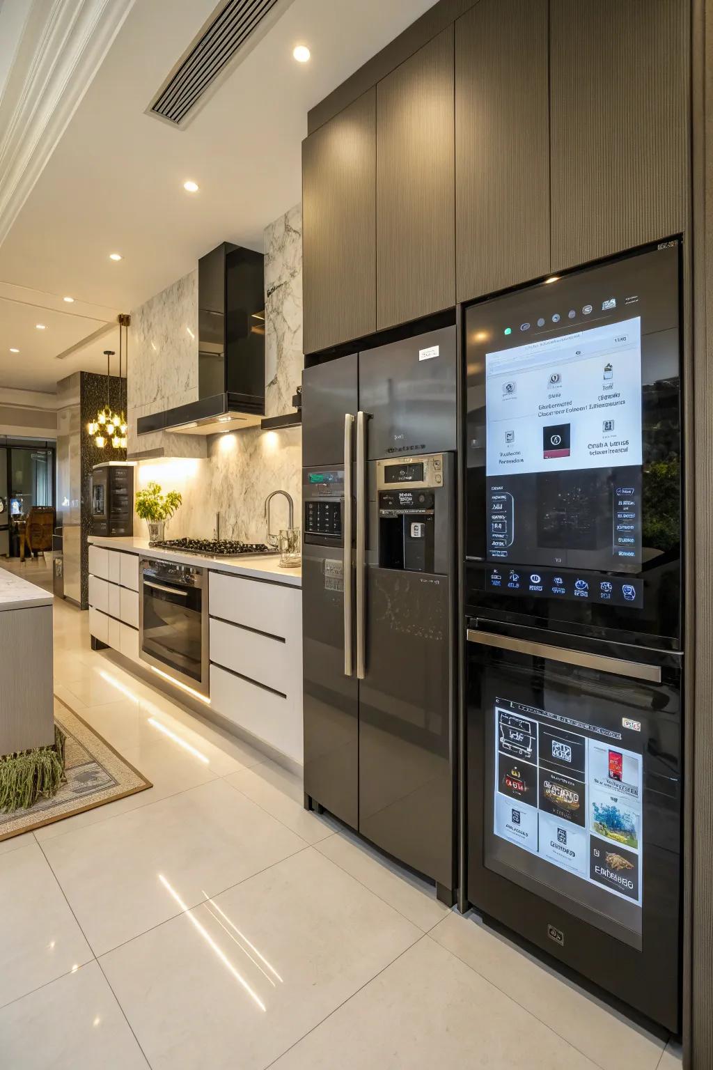 Smart technology seamlessly integrated into the kitchen.