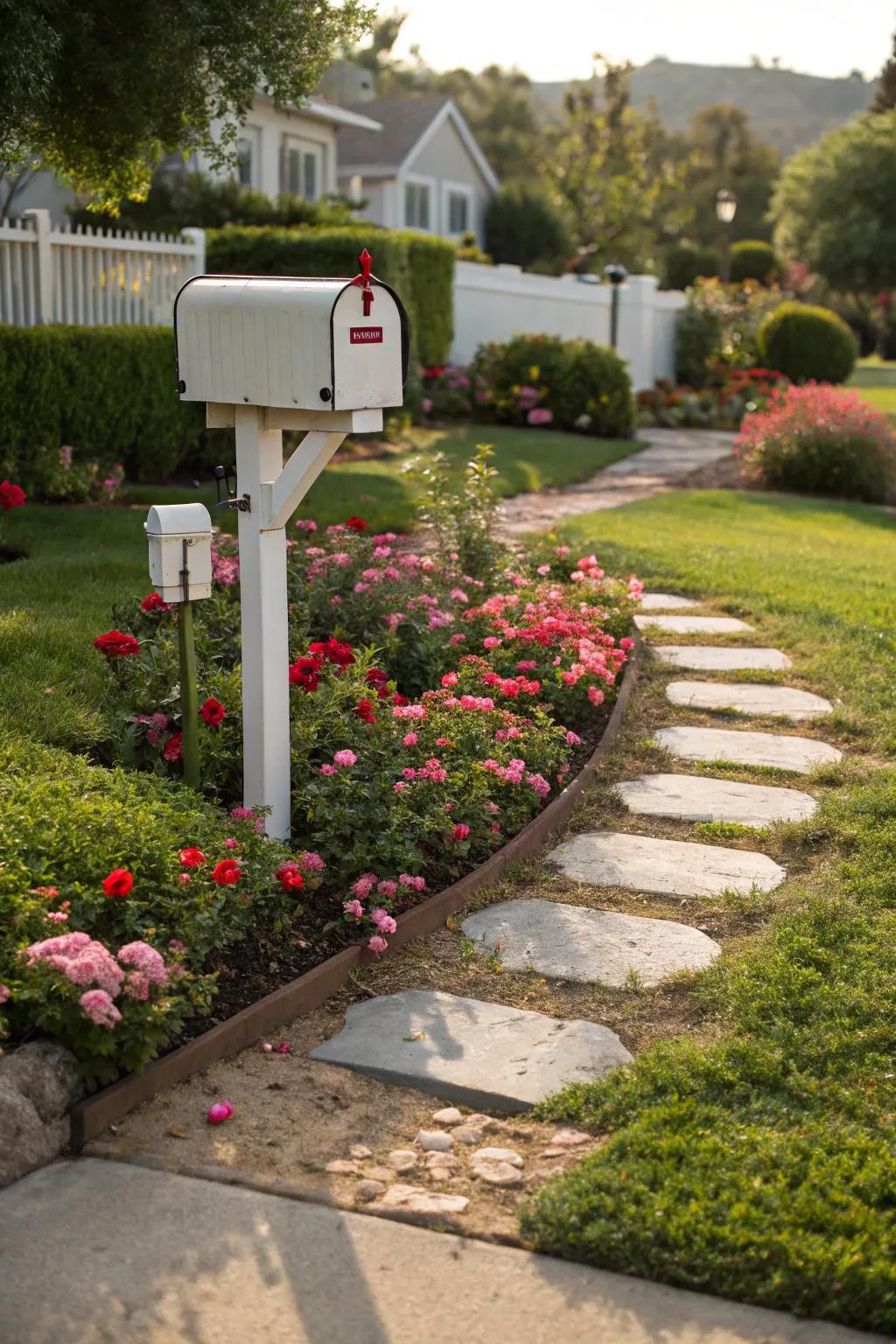 Stepping stones offer charm and effortless entry to your mailbox.
