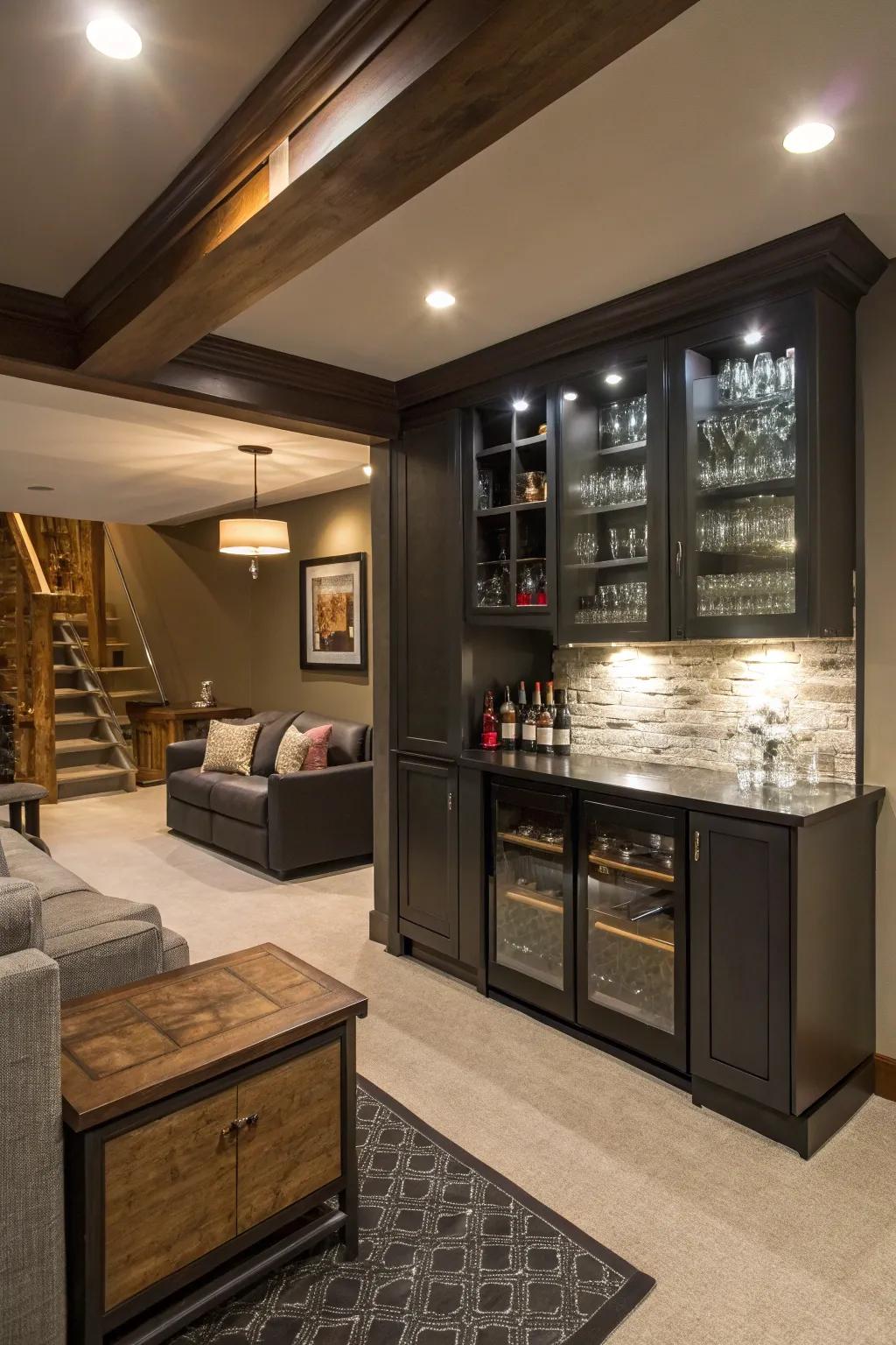 Improve your hosting prowess with a customized drinking station in your private space.