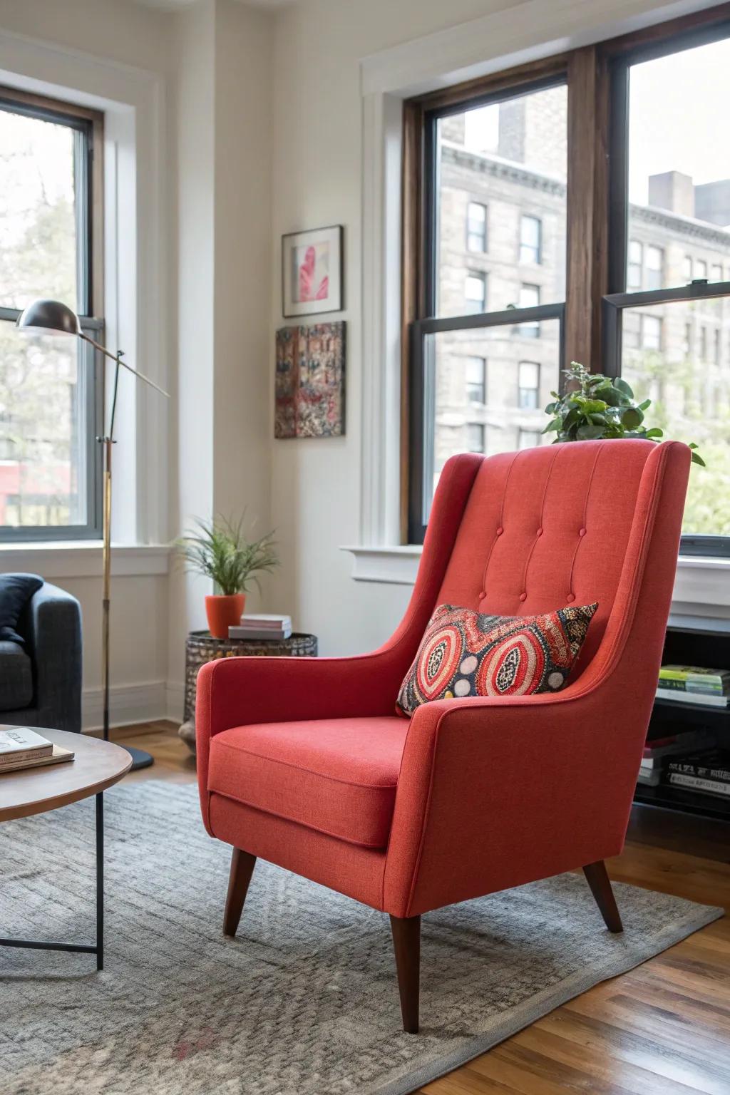 A striking accent chair that commands attention.
