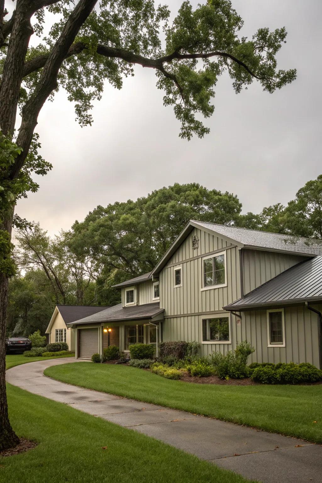 A peaceful residential house demonstrating the simplicity found in horizontal metal cladding.