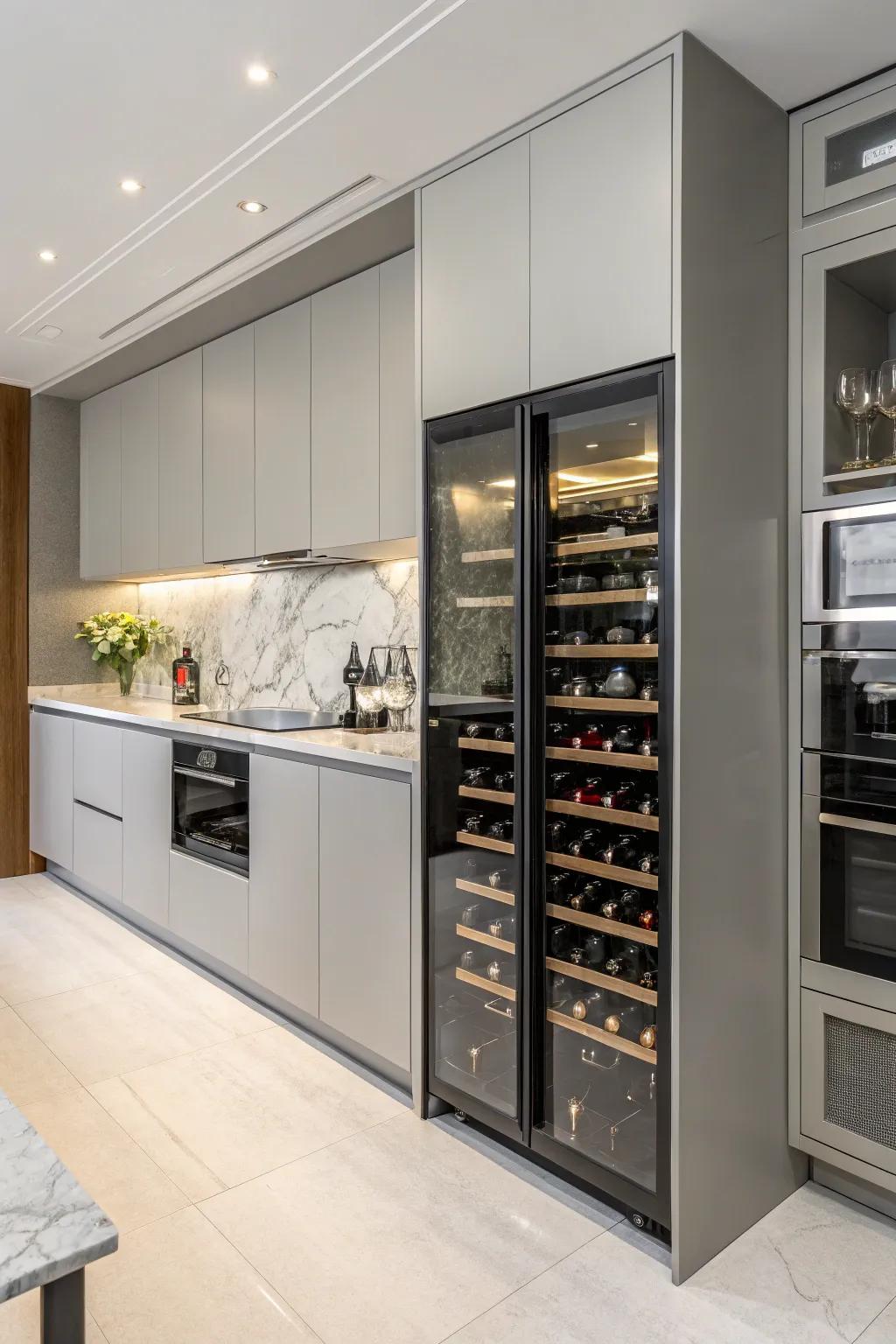 A fitted wine storage blends storage with design seamlessly.