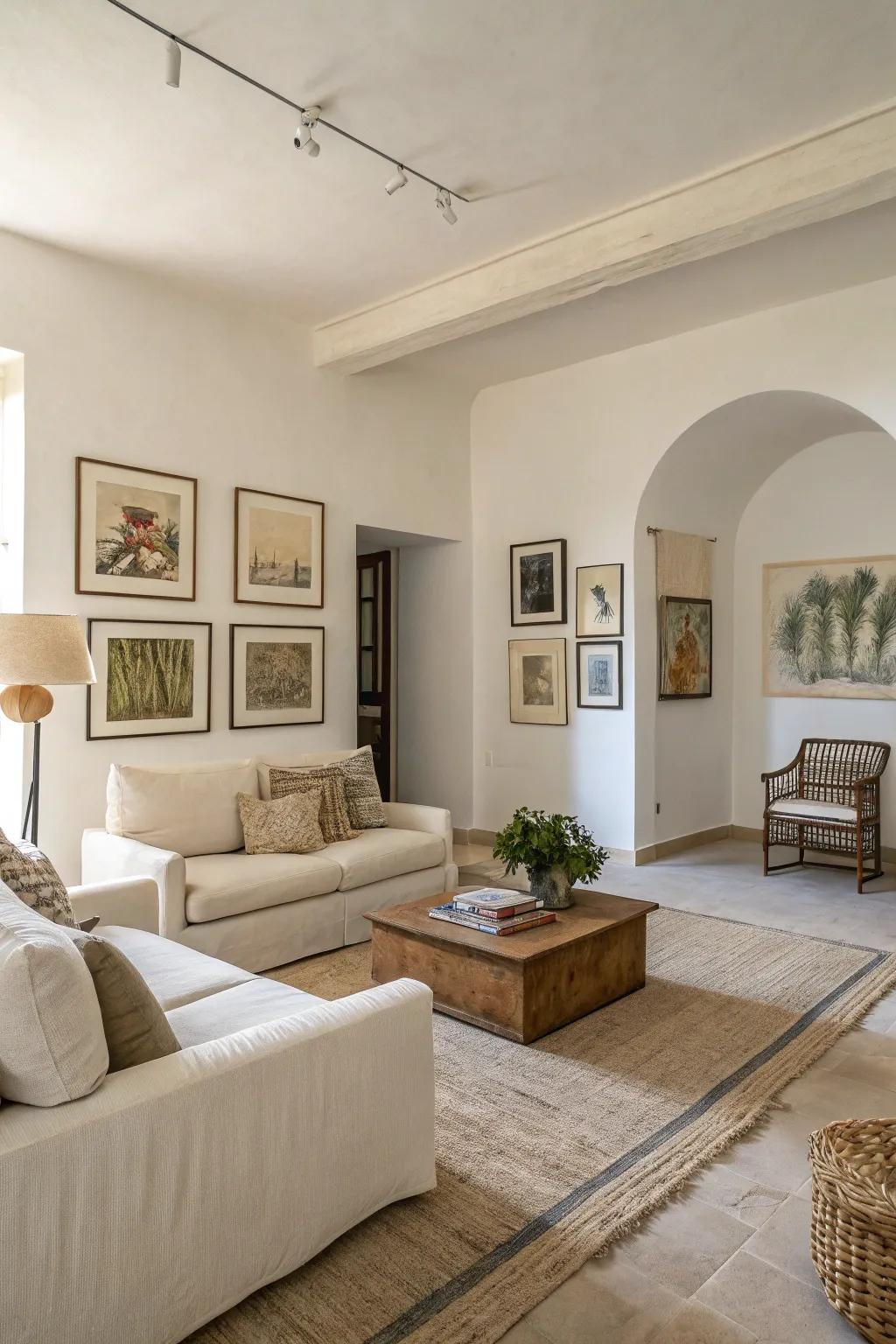 Understated decor with intentionally chosen pieces emphasizes minimalist design principles.