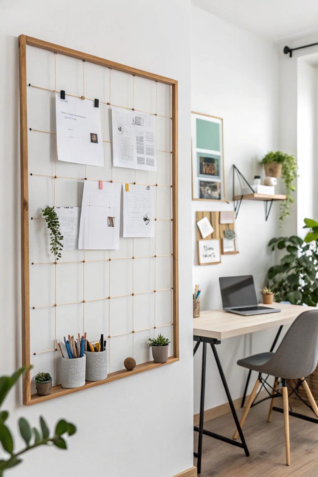 Your notice board will stay chic and understated with minimalist frames.
