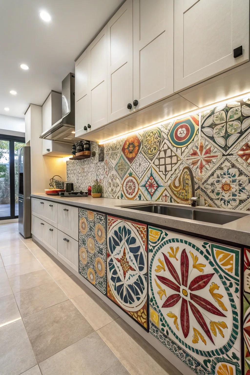 Geometric ornaments transform your kitchen into a piece of art.