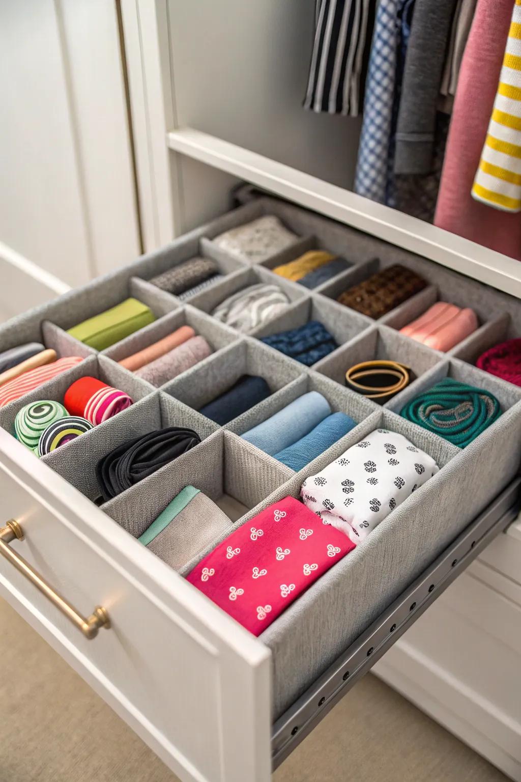 Drawer partitioners maintain small objects orderly and obtainable.