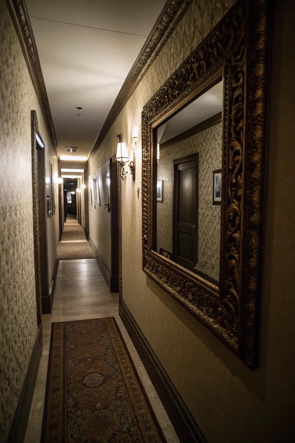 Mirrors offer a simple way to visually enlarge your hallway.