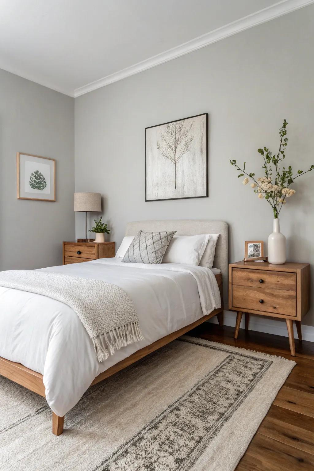 Minimalist decor highlights the natural elements in this bedroom.