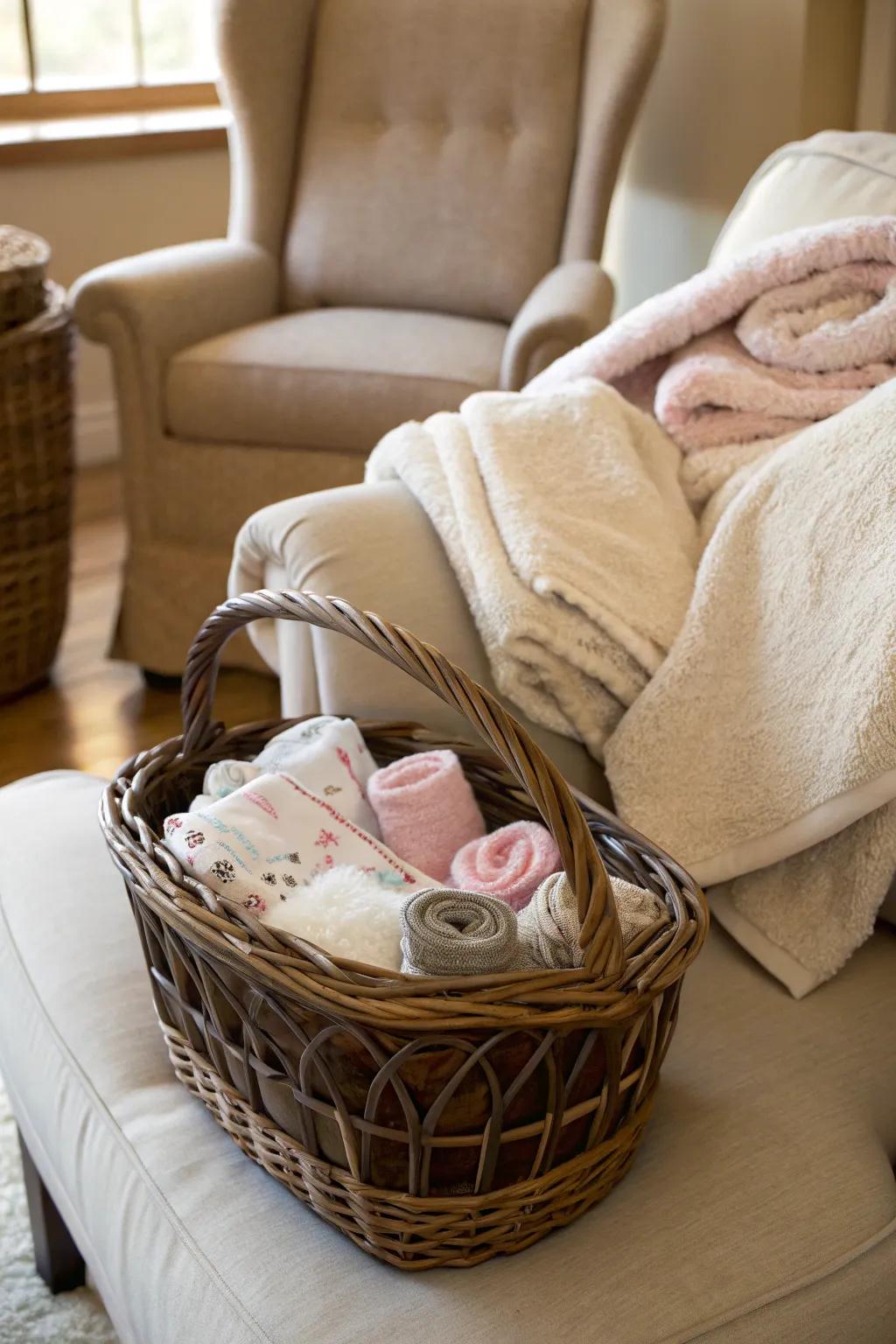 Cozy comforts for new parents' relaxation.