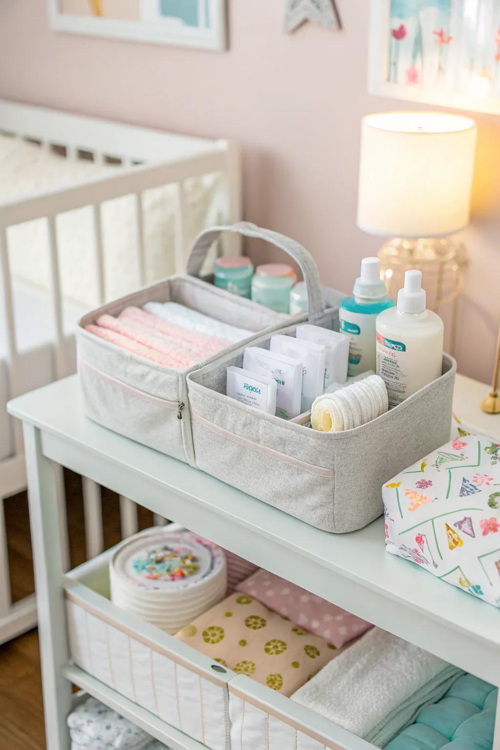A handy changing area with all necessities nearby.