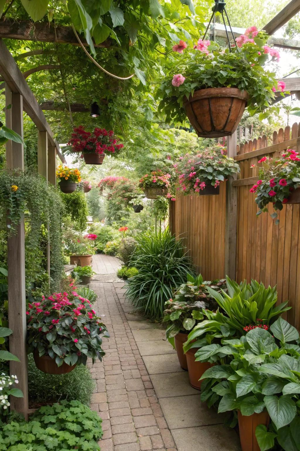 A vibrant garden brimming with assorted flora and plants.