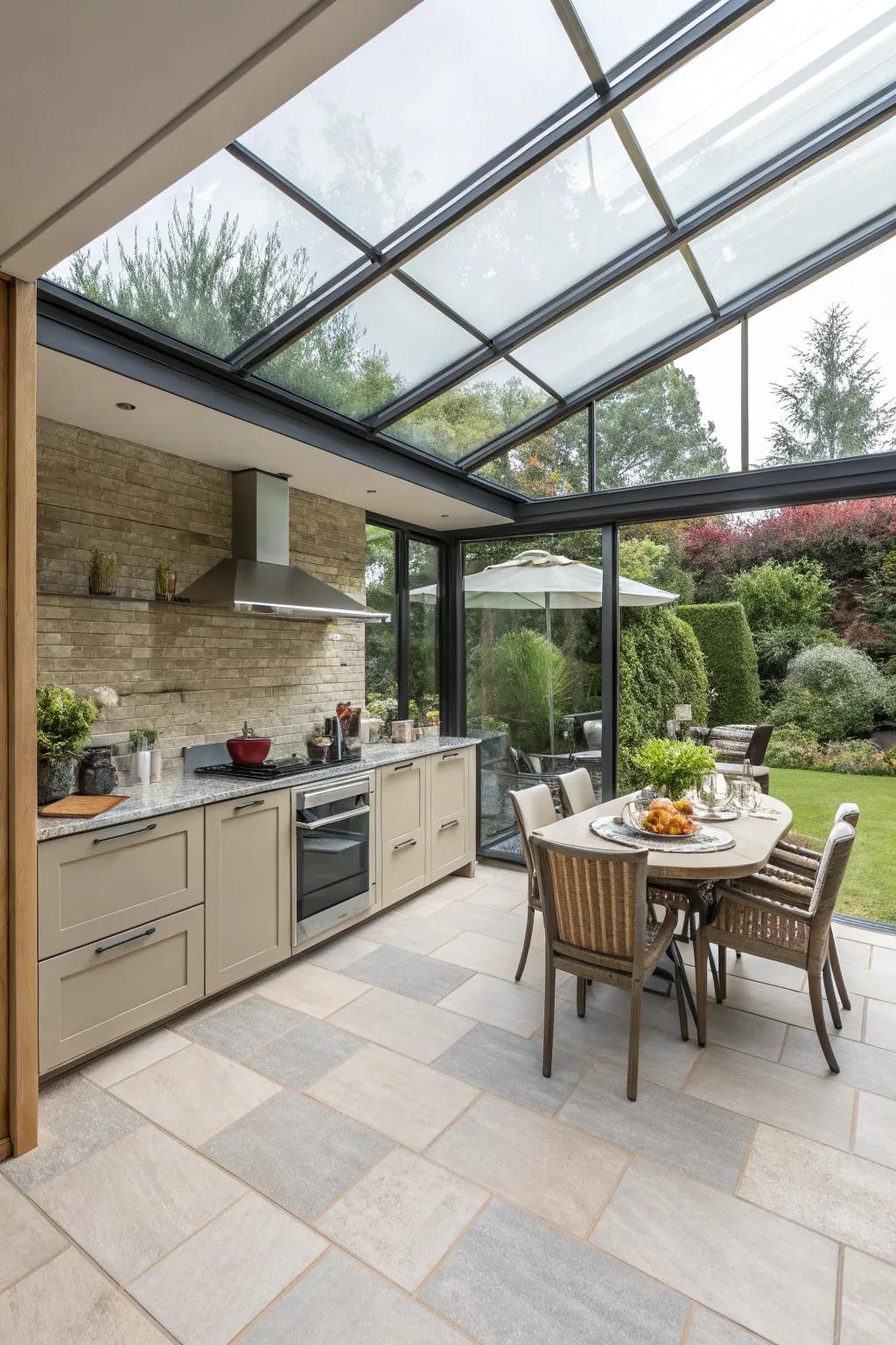 Extend interior comfort onto your patio through smooth integration.