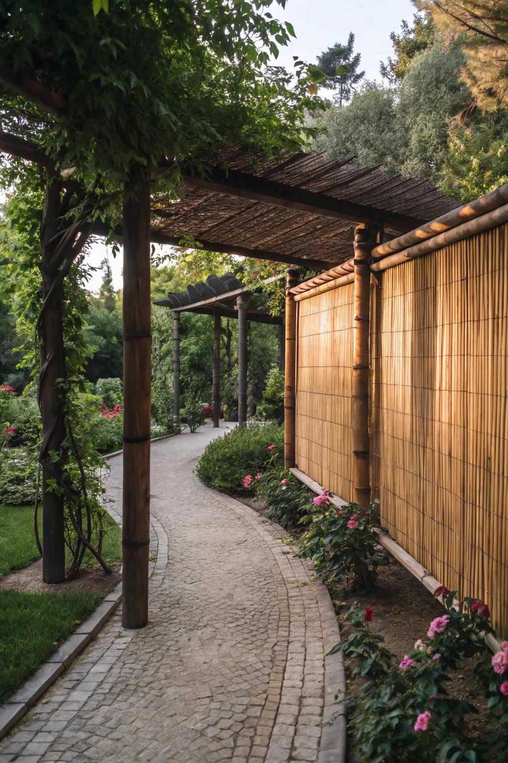 Bamboo dividers breathe in a tranquil, natural vibe.