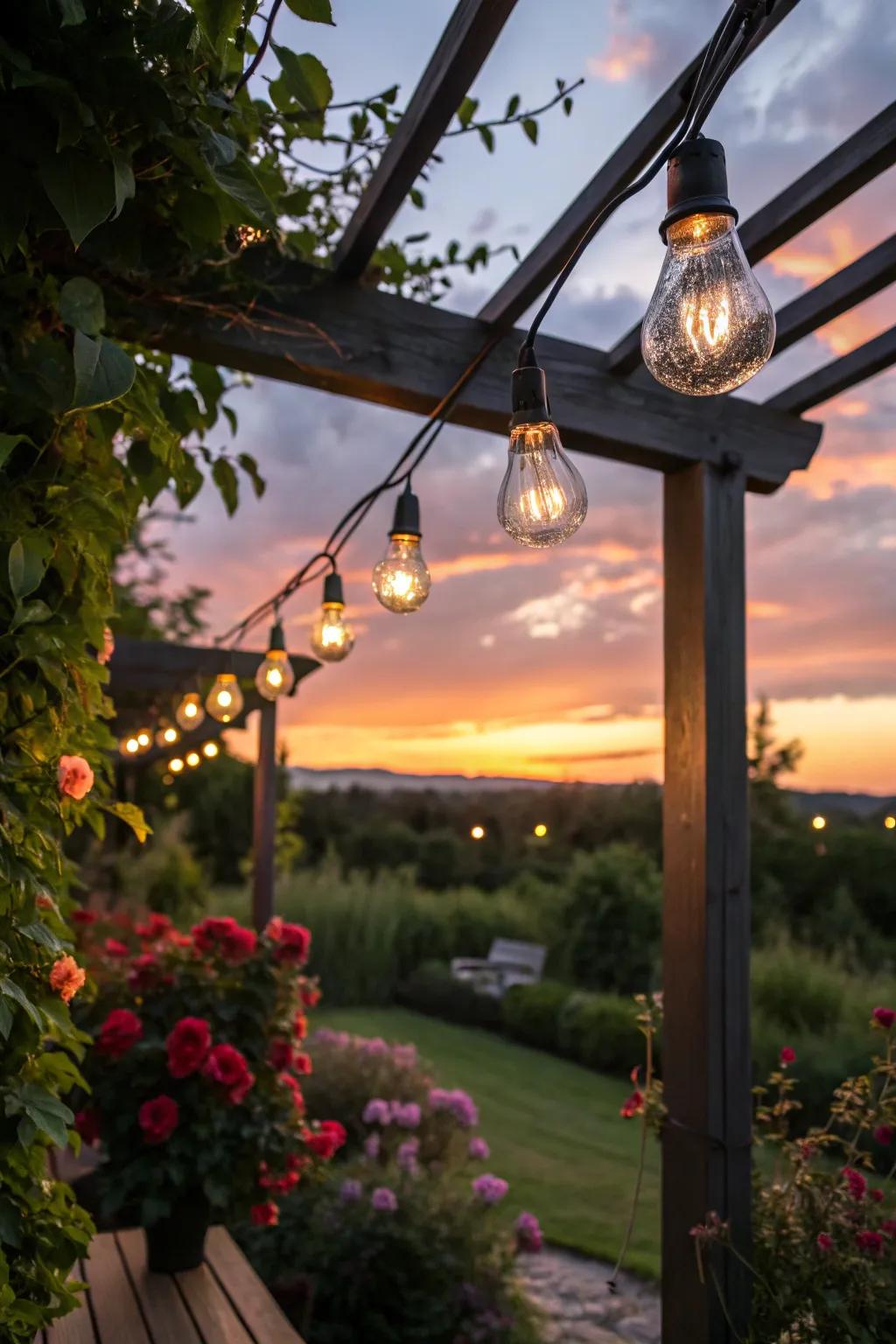Illuminate sustainably using solar-powered lights.