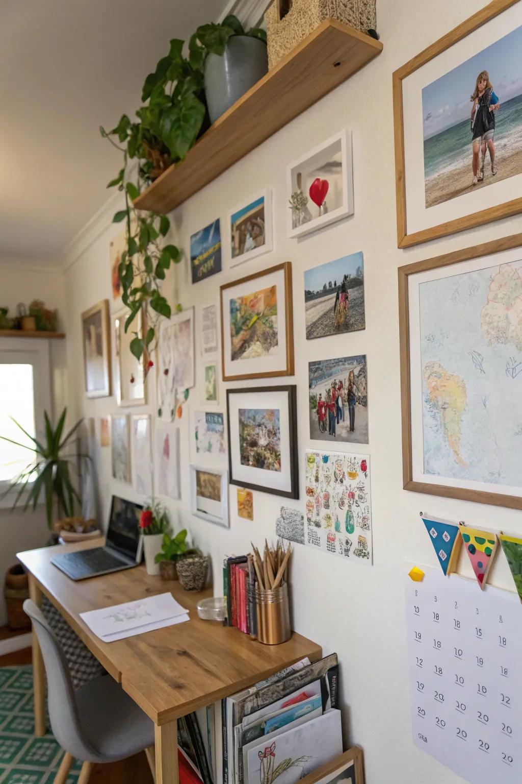 A personal gallery telling your life's story through thoughtfully arranged pieces.