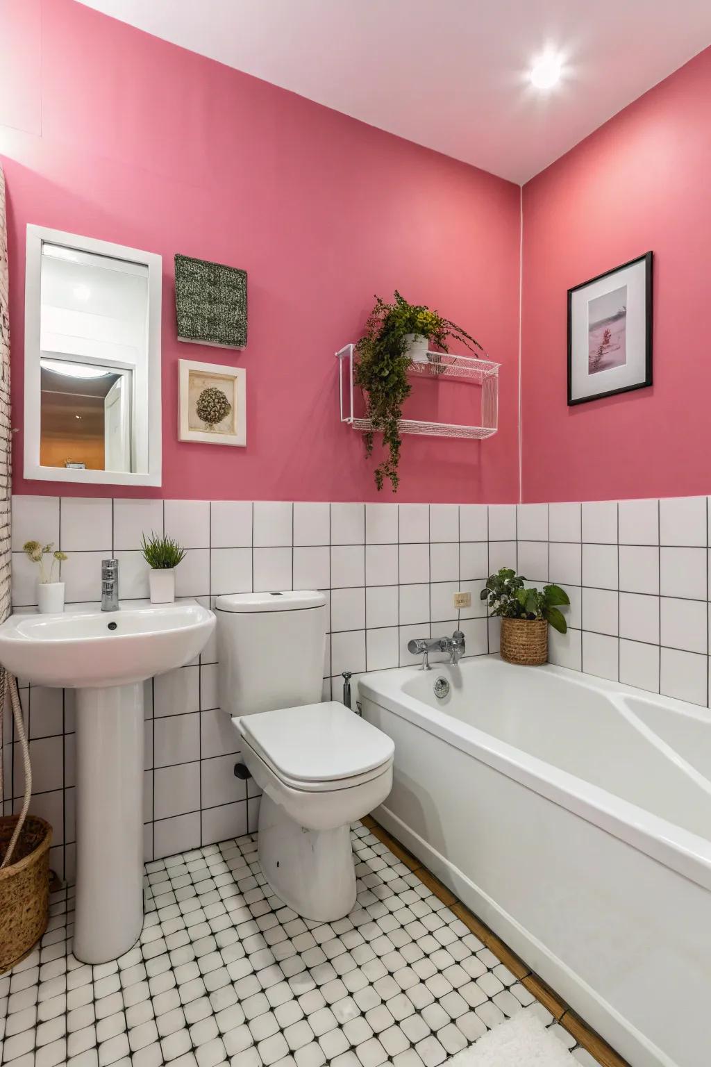 A striking rose wall evokes a breathtaking focal feature.