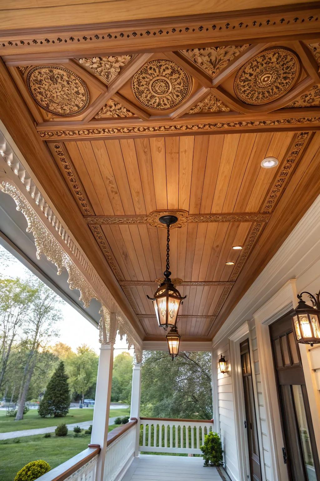 Stylish timber paneling for a cozy feel.