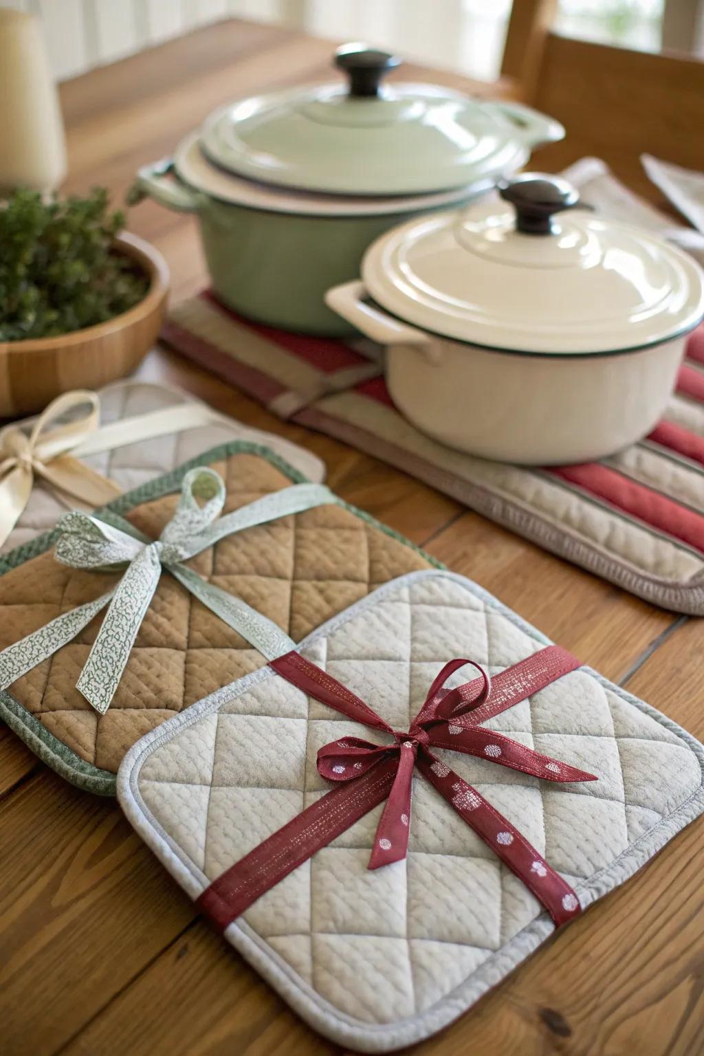 Handmade oven protectors serve as delightful and functional presents.