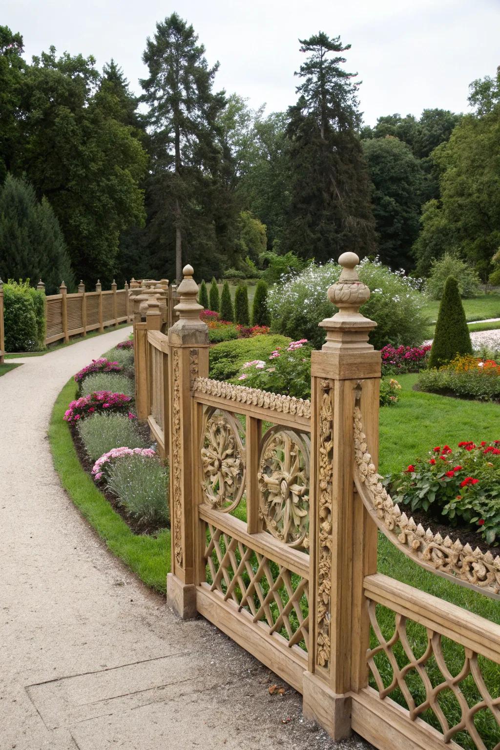 Decorative barrier enhancing the garden's attraction.