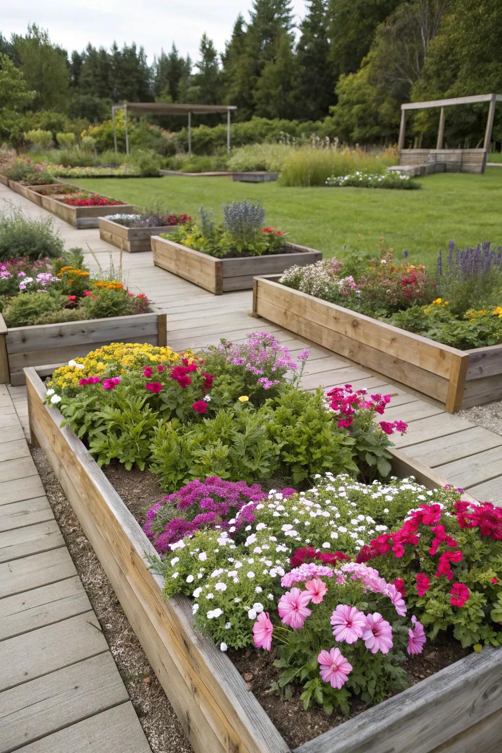 Pair continuous and seasonal varieties for year-round color.