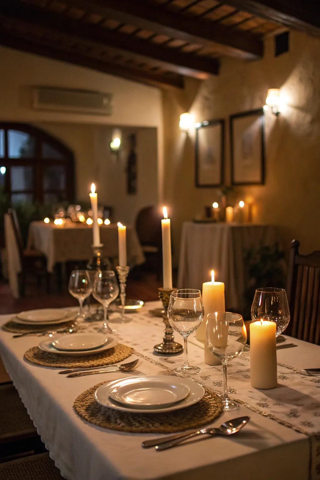 Candles include heat and ambience to the Easter table.
