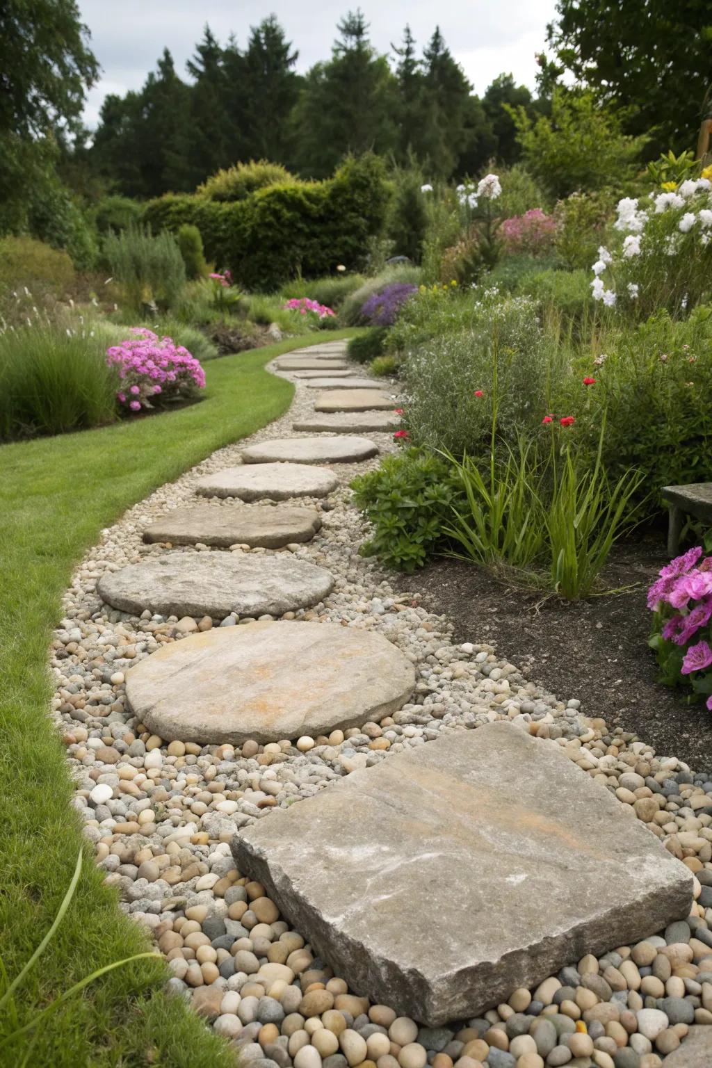 Stepping stones offer a classic and functional path solution.