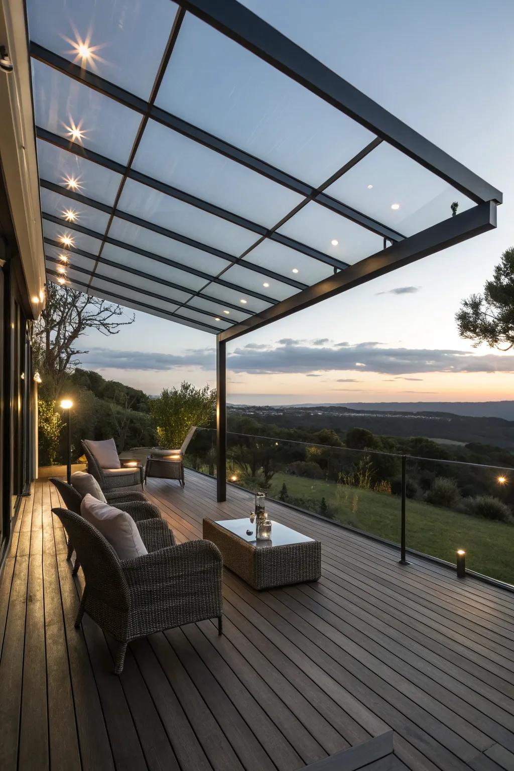 A crystal canopy delivers defense without sacrificing views.