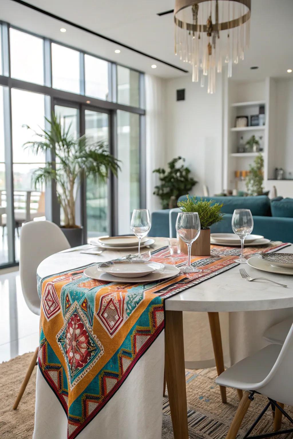 Table scarves introduce hue and flair to your table.