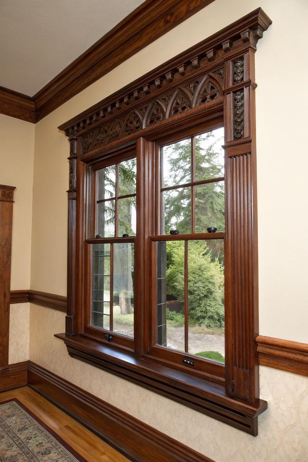Timber trims bring depth to your aesthetic with stained finishes.