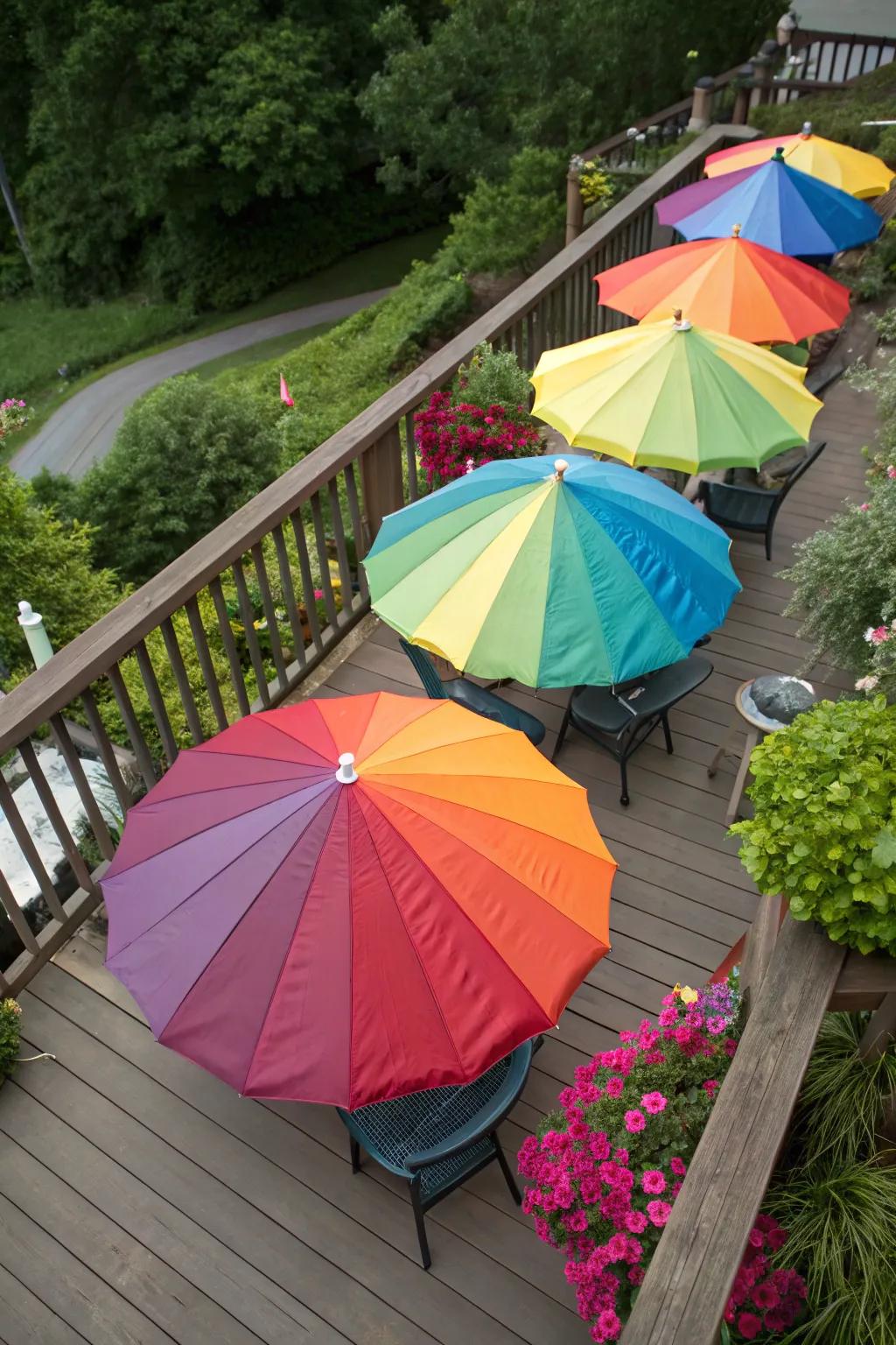 Umbrellas deliver adaptable and portable shade alternatives.