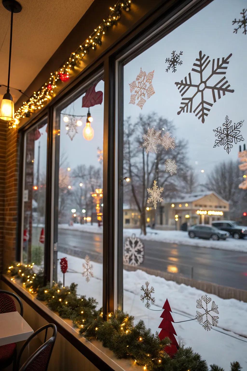 Panes that narrate a festive tale.