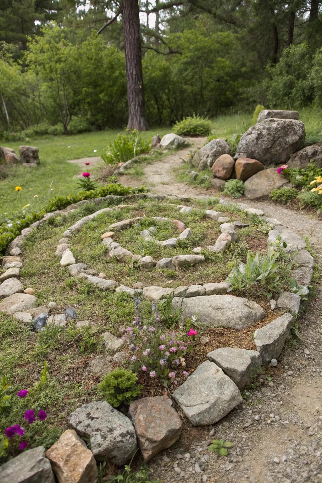 Ornamental compositions impart a creative spark to stone gardens.