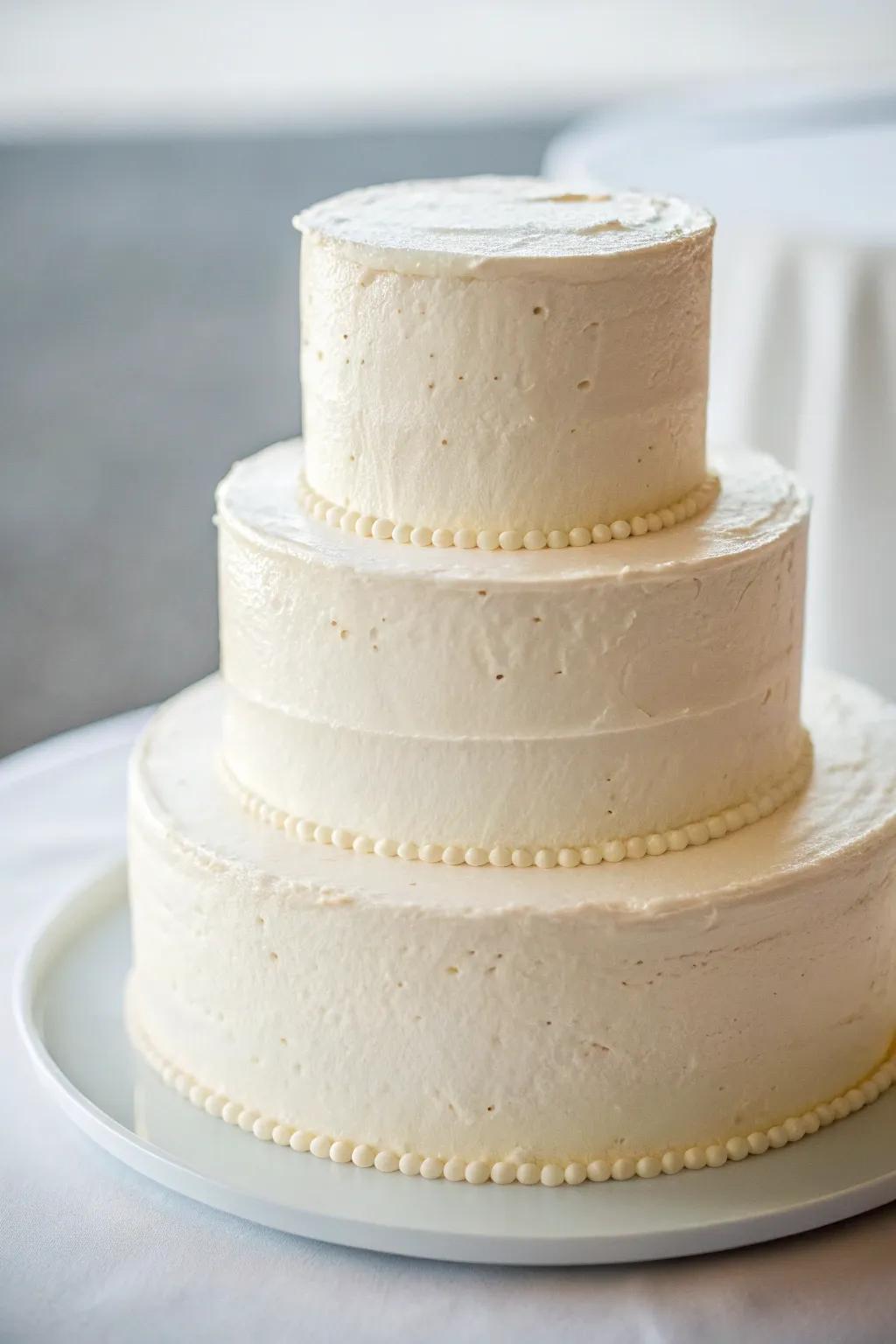 Pure and sophisticated layered nuptial confection.
