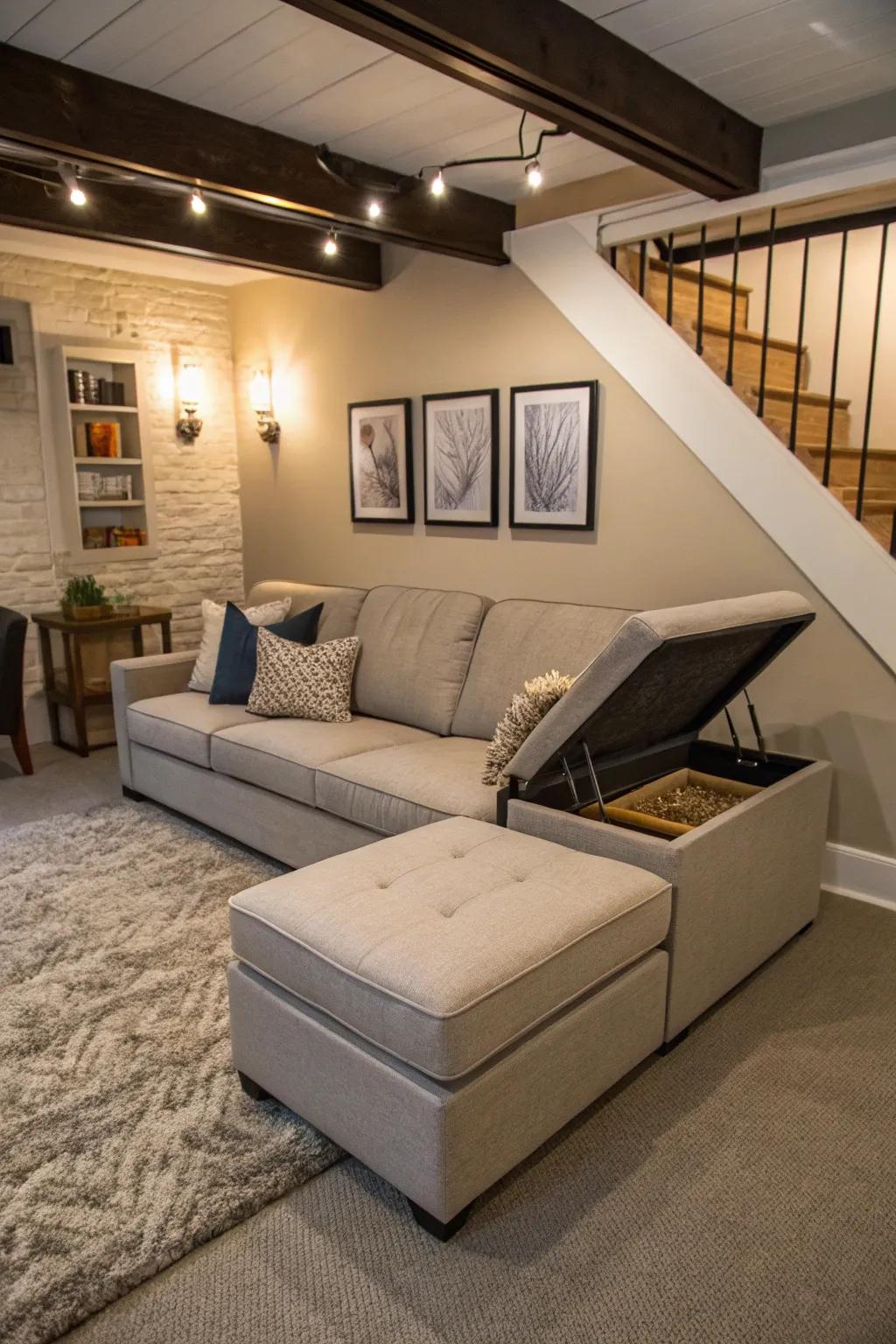 Enhance functionality with multi-purpose furniture.