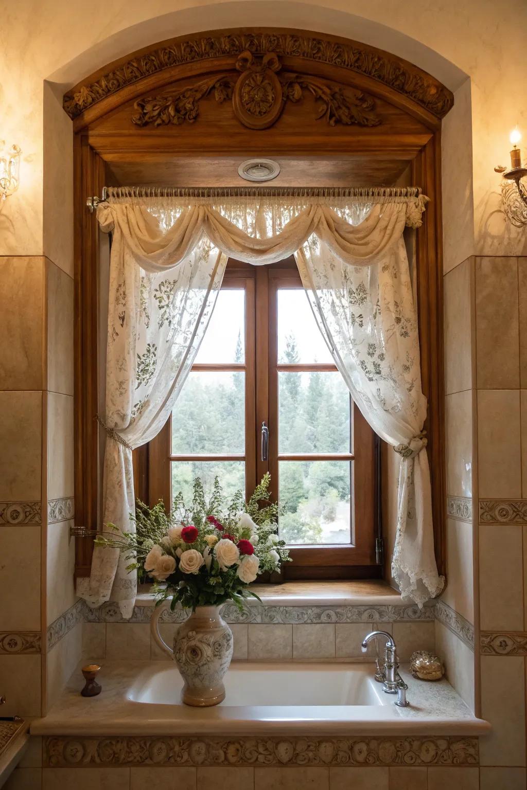 Decorative frames add sophistication to windows.
